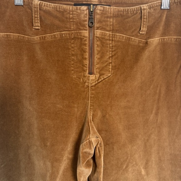 Venezia Womens Suede Feeling Brown Distressed Pant Boho Hipster Low Rise Zip 16R - Picture 3 of 13